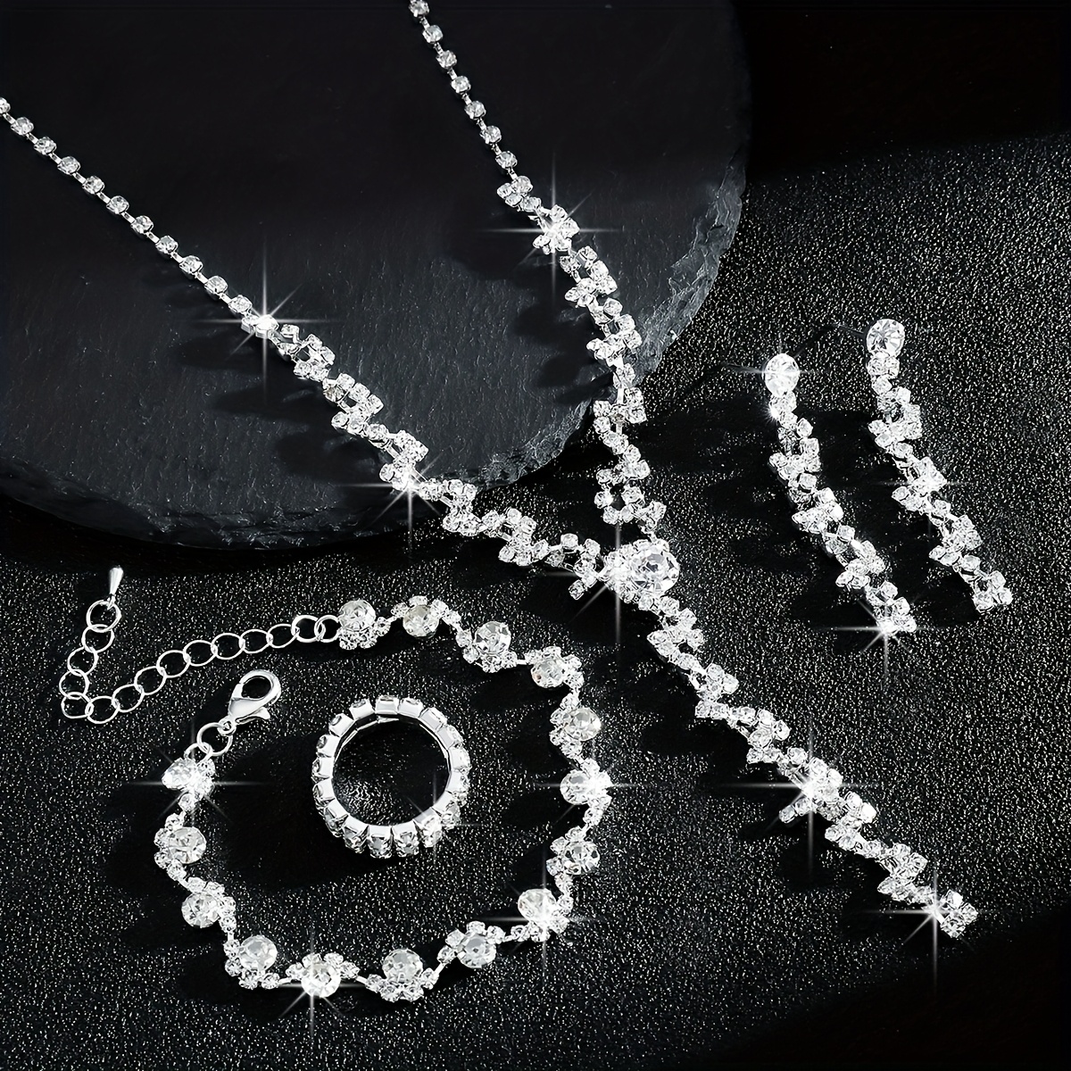 Geometric Irregular Jewelry Set for Bridal Wedding